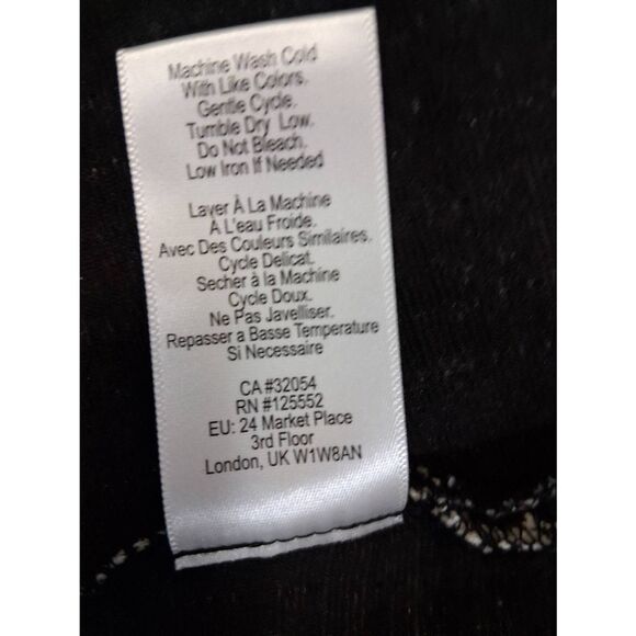 Dolan Anthropologie womens medium black white ruffle top stretch textured - Picture 8 of 9